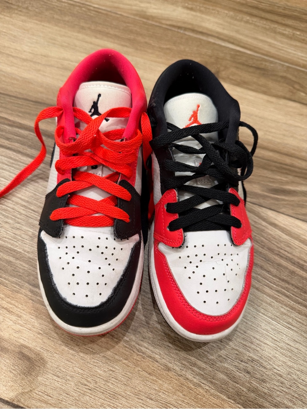 Jordan Kids' Air Jordan 1 Low SE GS Mismatched Infrared- FB4420-616